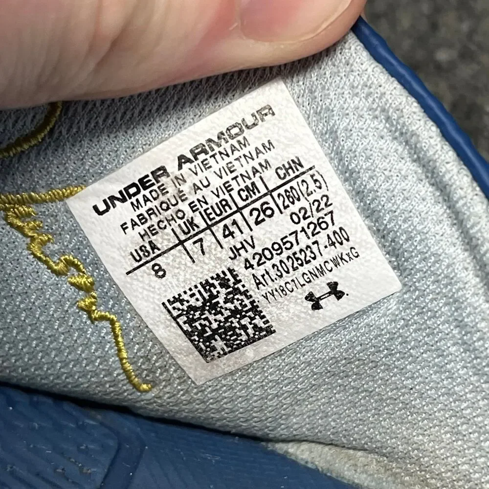Under Armour Project Rock Slides Brahma Bull Sandals Blue Mens 8 3025237-400